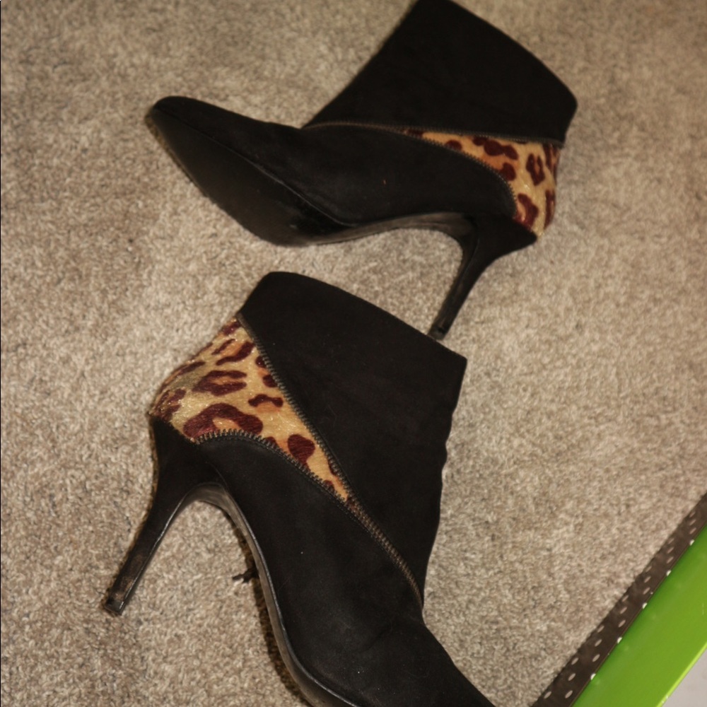 Kelly & Katie Booties with Leopard Detail